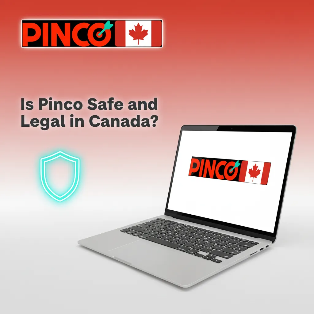 Canadian flag with shield, lock, and checkmark icons for Pinco’s licensed, encrypted, verified payments and age checks.