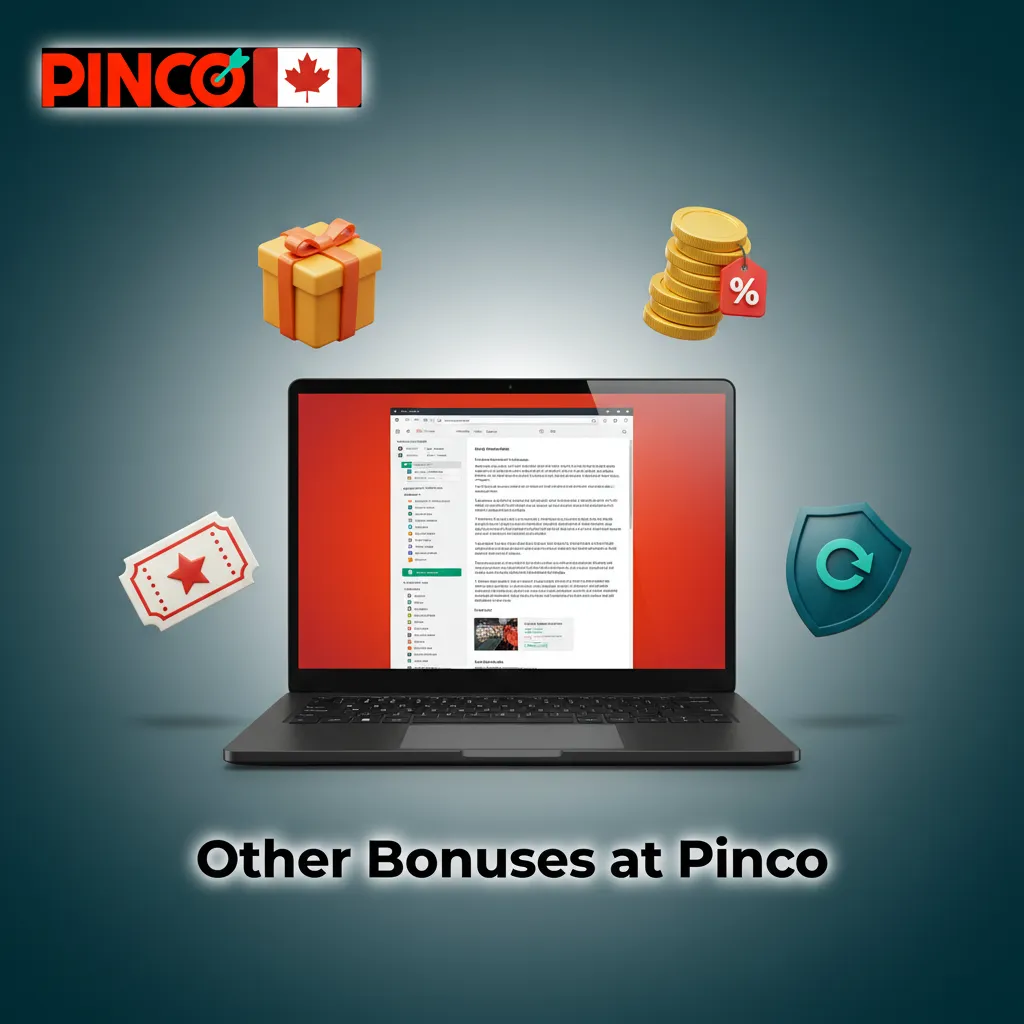 Other Bonuses at Pinco: Weekly Reload, High-Roller Boost, Live Casino Cashback, Free Spins Friday, Tournaments & Prize Drops.