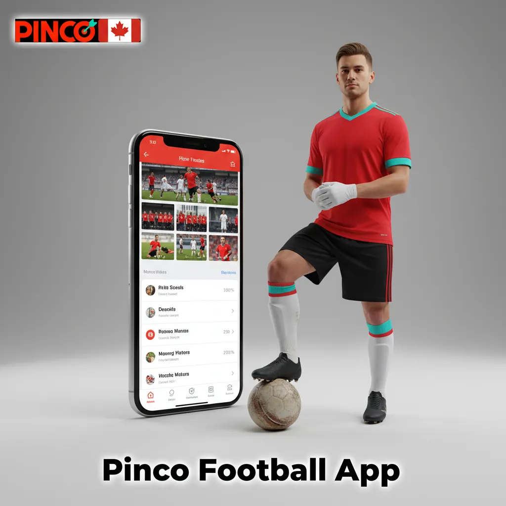 Smartphone screens showing Pinco Football betting app with odds, bet slip, cash‑out, and live tracking on iOS and Android.