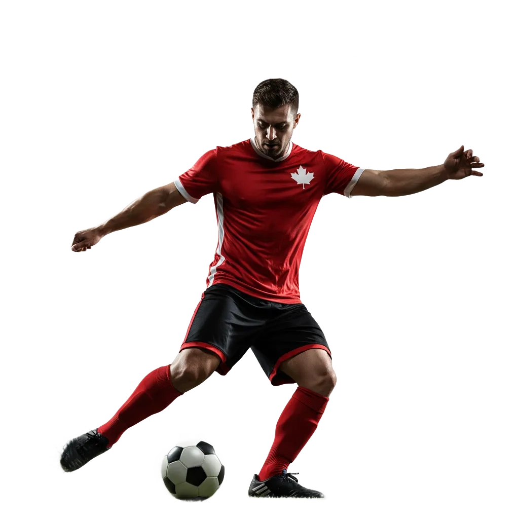 Pinco football betting app in Canada showing live odds, in-play markets, cash out, and CAD balance on phone and laptop.