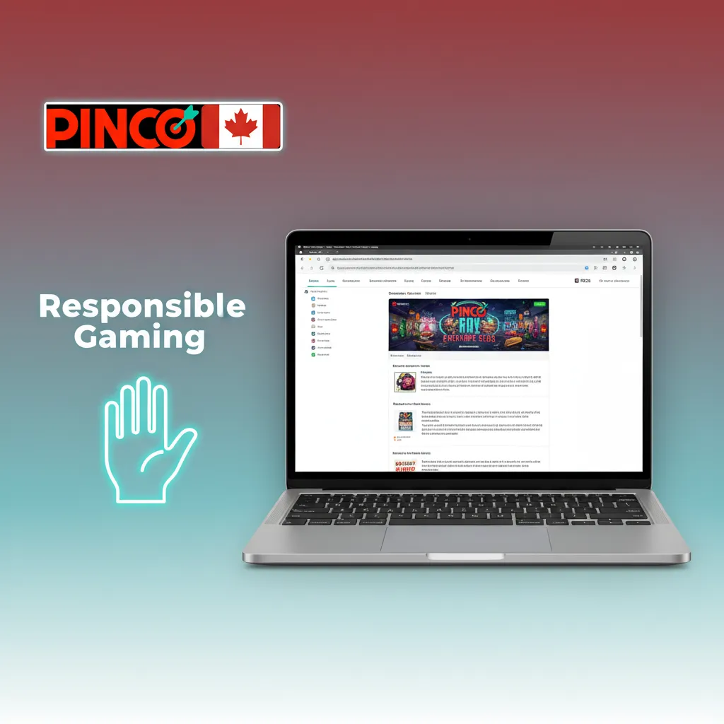 Responsible gaming banner with icons for budget limits, time reminders, cool-offs, self-exclusion, privacy, and support.