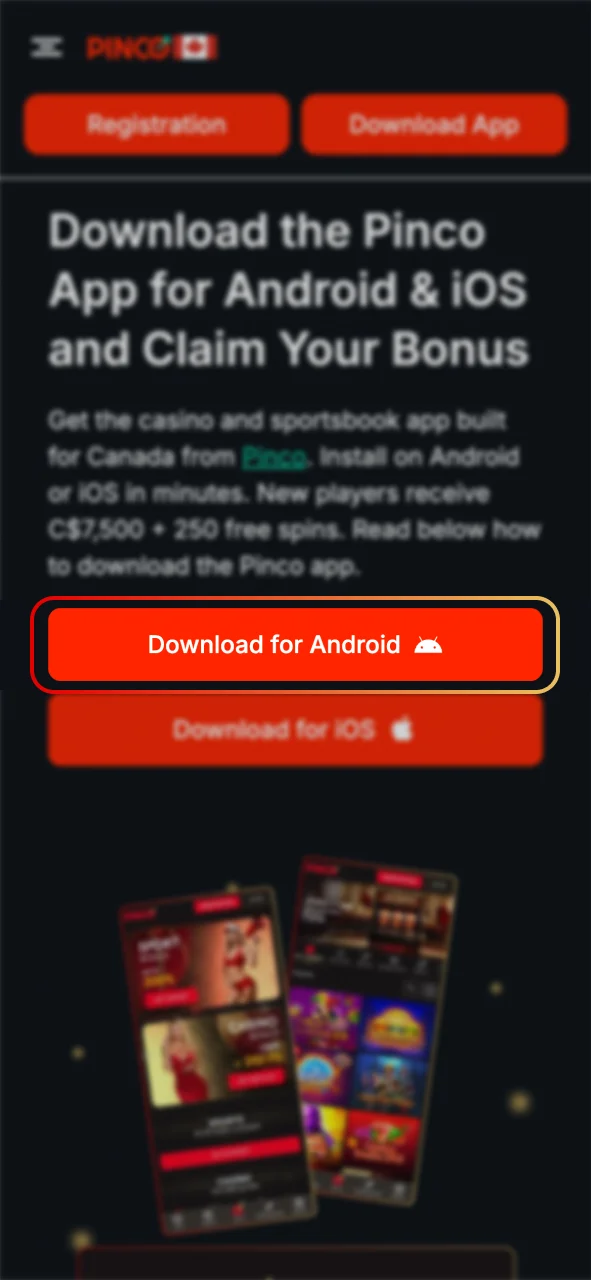 Click the Pinco app download button now.