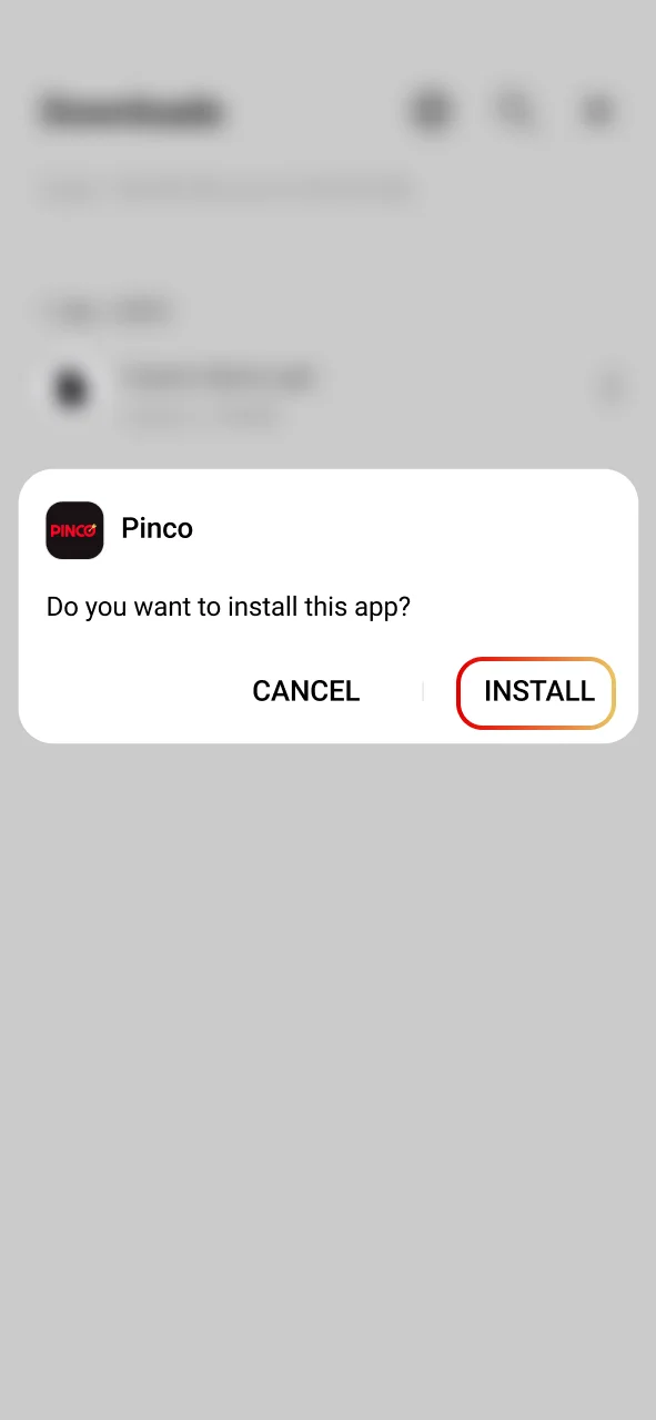 Allow installs from unknown sources for Pinco.