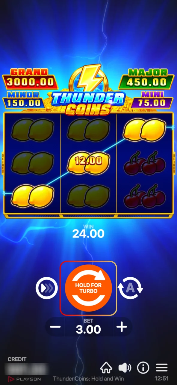 Hit the Spin button to start your Pinco slot game.